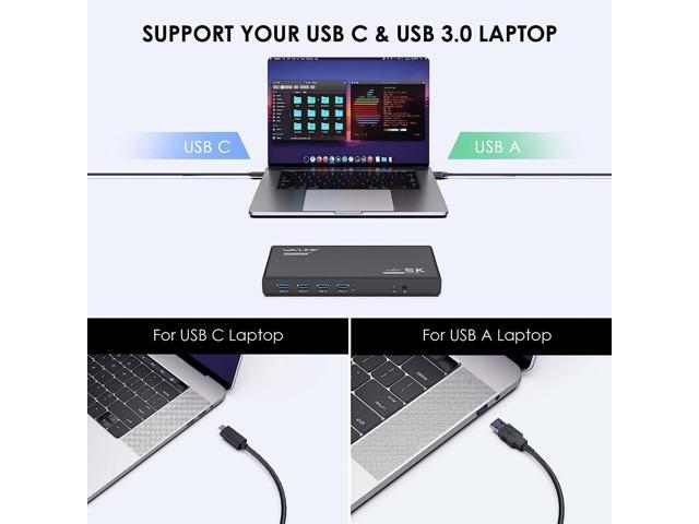 WAVLINK USB 3.0 Universal Laptop Docking Station with 65W Power Delivery, USB C 5K/ Dual 4K Dock Dual Monitor with 2 x HDMI & 2 DisplayPort,...