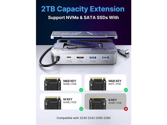 JSAUX Steam Deck Dock with 100W Charger, 6-in-1 M.2 Docking Station for Steam Deck/ROG Ally, 4K@60Hz HDMI, Gigabit Ethernet, PD 100W, 10Gbps USB...