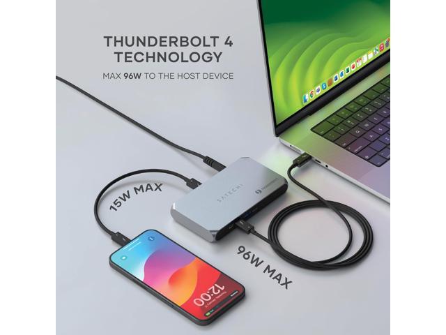 Satechi Thunderbolt 4 Hub Slim Pro, USB C 96W Charging, Single 8K or Dual 4K Display, 4 Thunderbolt 4 Ports, USB 3.2 Gen2 - for MacBook Pro/Air M1...