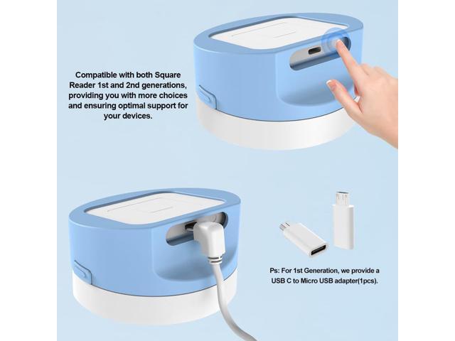Dock for Square Reader - Compatible with 1st and 2nd Generation Square Reader, Elegant White Case, Anti-Sleep Feature, Includes 1.5m Cable -...