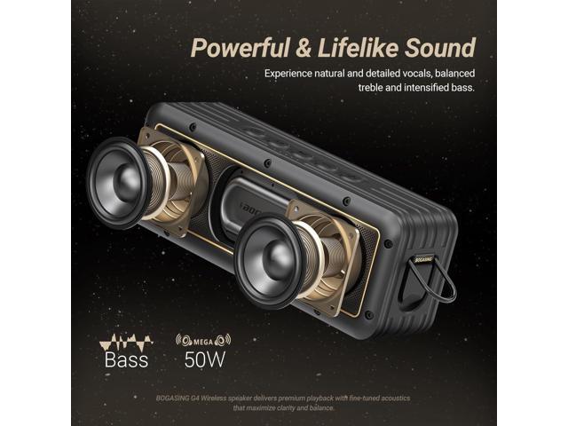 BOGASING G4 Bluetooth Speaker, Portable Wireless Speakers, 50W Stunning & Balanced Sound with Rich Bass, 24H Playtime, IPX7 Waterproof, Bluetooth...