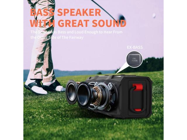 Golf Cart Speaker, 36H Playtime, 30W Stereo Sound IPX7 Magnetic Bluetooth Speaker with Bicycle Mount, Hook & Light Design, Golf Cart Accessories