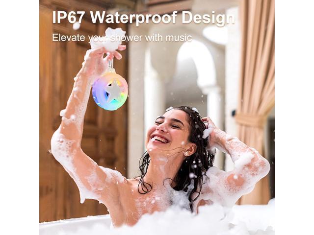 EBODA Bluetooth Shower Speaker, IP67 Waterproof Portable Speakers, Floating, TF Card, Small Outdoor Speaker with LED Light, True Wireless Stereo...