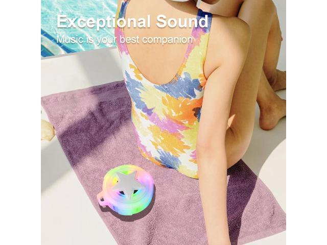 EBODA Bluetooth Shower Speaker, IP67 Waterproof Portable Speakers, Floating, TF Card, Small Outdoor Speaker with LED Light, True Wireless Stereo...