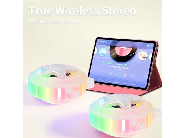 EBODA Bluetooth Shower Speaker, IP67 Waterproof Portable Speakers, Floating, TF Card, Small Outdoor Speaker with LED Light, True Wireless Stereo...