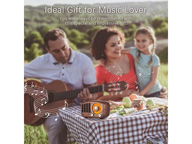 Vintage Greadio Walnut Wood Bluetooth Speaker Radio - Retro Style, Bass Enhancement, Loud Volume, Bluetooth 5.0, MP3 & FM Radio