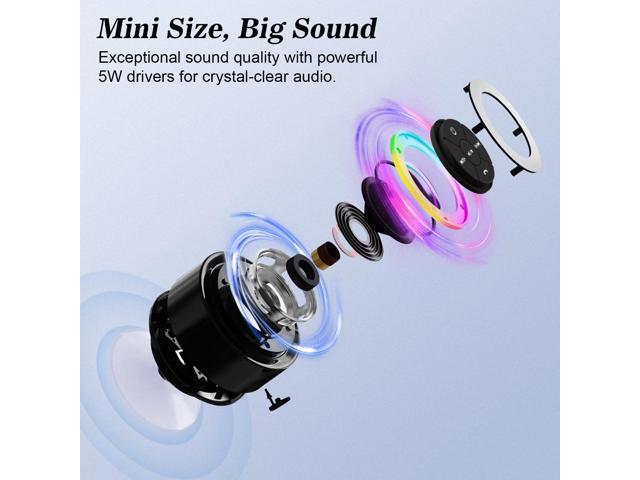 Bluetooth Shower Speaker, Portable Bluetooth Wireless Waterproof Speaker for Pool, Floating IP67 LED Light Bathroom Speaker with Suction Cup, Built...