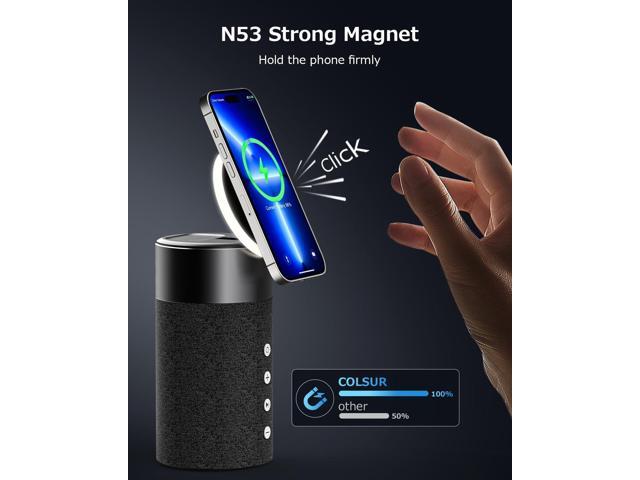 COLSUR Bluetooth Speaker, Magnetic Wireless Charger, Bluetooth Speakers with Night Light, 2 in 1 Wireless Charging Station for iPhone...