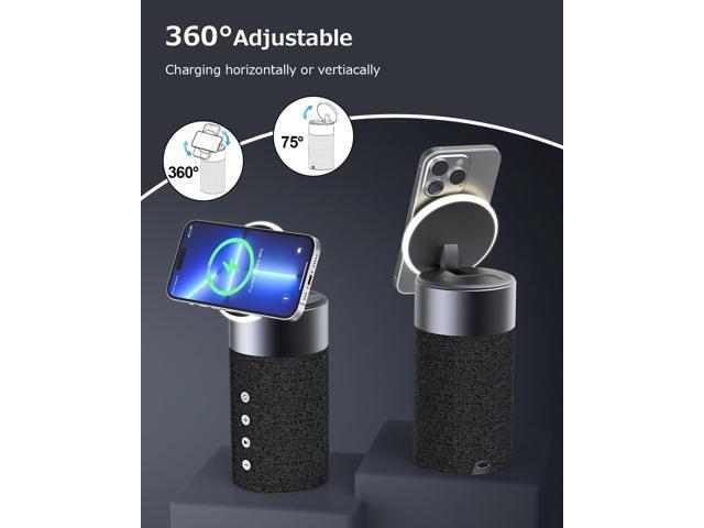 COLSUR Bluetooth Speaker, Magnetic Wireless Charger, Bluetooth Speakers with Night Light, 2 in 1 Wireless Charging Station for iPhone...