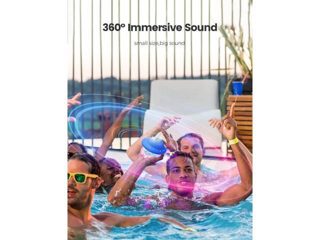 Floating Pool Speaker with Colorful LED Lights, IPX7 Waterproof Hot Tub Bluetooth Speakers, 10W Stereo Loud Sound, Built-in Mic,Bluetooth 5.3...