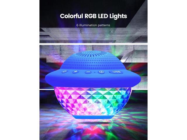Floating Pool Speaker with Colorful LED Lights, IPX7 Waterproof Hot Tub Bluetooth Speakers, 10W Stereo Loud Sound, Built-in Mic,Bluetooth 5.3...