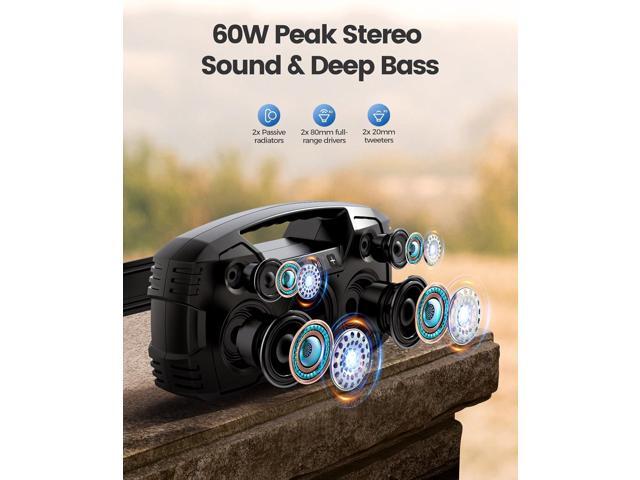Portable Wireless Bluetooth Speaker, 40W (60W Peak) Loud Sound IPX7 Waterproof Speakers, 32H Playtime, Outdoor Speaker, Rich Bass, BT 5.0, TWS...