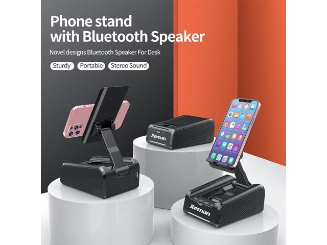 JTEMAN Cell Phone Stand with Bluetooth Speaker,Desktop Kitchen Gadgets Stand Speaker,Birthday Gifts for Women and Men