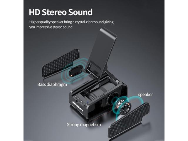 JTEMAN Cell Phone Stand with Bluetooth Speaker,Desktop Kitchen Gadgets Stand Speaker,Birthday Gifts for Women and Men