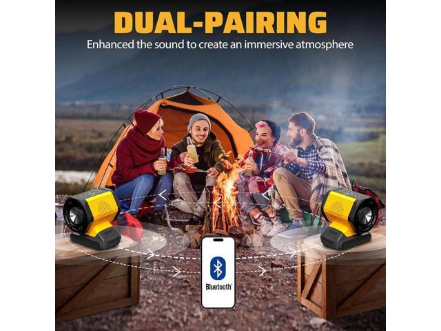 Bluetooth Speaker Fit for DeWALT 20v Max Battery with USB-A/C Charging for Jobsite Camping & Parties(Battery not Included)