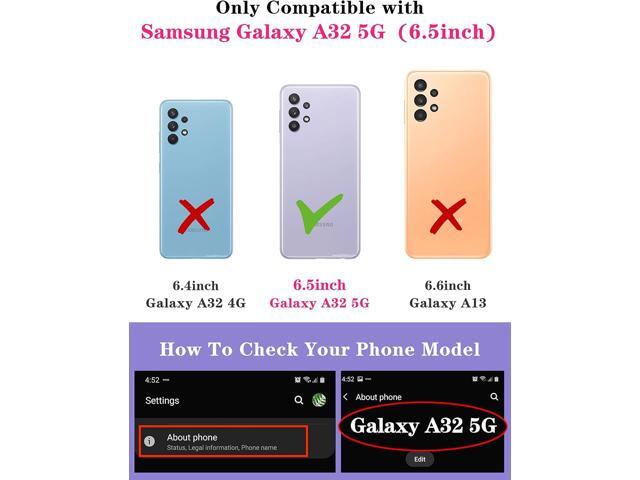 Goocrux (2in1 for Samsung Galaxy A32 5G Case Sun and Moon Women Girls Cute Stars Space Phone Cover with Slide Camera Cover+Ring Holder Fashion...
