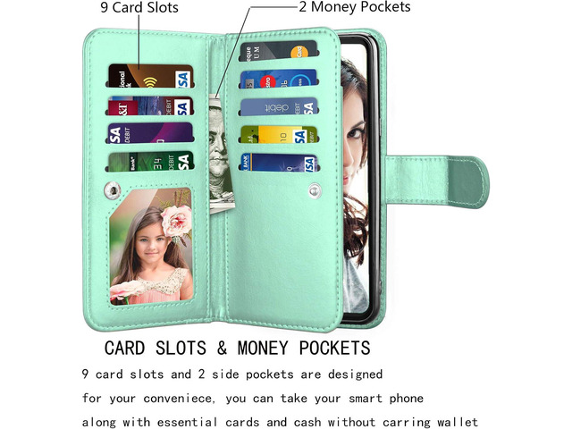 NJJEX Compatible with LG G8 ThinQ Case/LG G8/ LG G8 ThinQ Wallet Case, [9 Card Slots] PU Leather ID Credit Holder Folio Flip Cover...