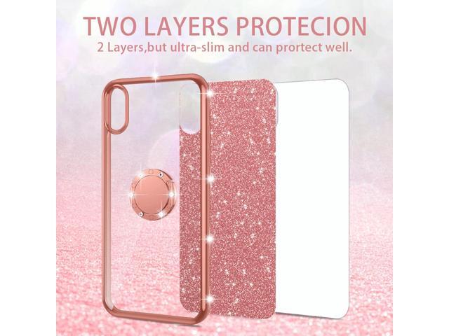 for Samsung Galaxy A10E Phone Case Girls Women Cute Rhinestone Glitter TPU Case with Ring Stand Strap Lanyard Shockproof Protection Cover for...