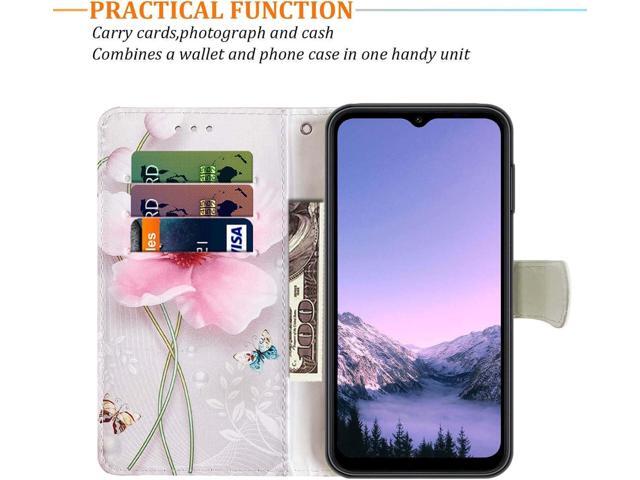 JanCalm for Galaxy A15 5G Phone Case Wallet,Floral Pattern Cute for Samsung Galaxy A15 5G Case Women Girl [Wrist Strap][Card Cash Slots][Kickstand]...