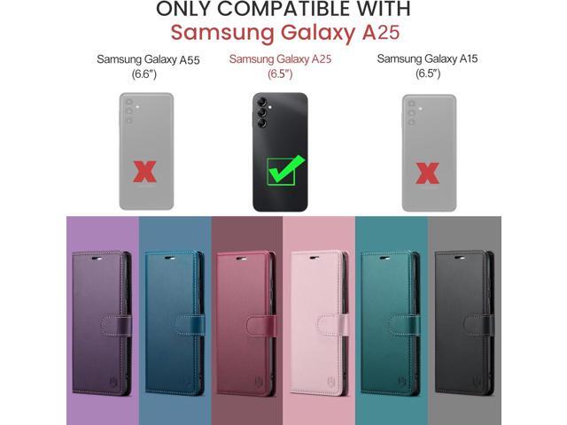 for Samsung Galaxy A25 5G Wallet Case with RFID Blocking Credit Card Holder, PU Leather Folio Flip Kickstand Protective Shockproof Cover Women Men...