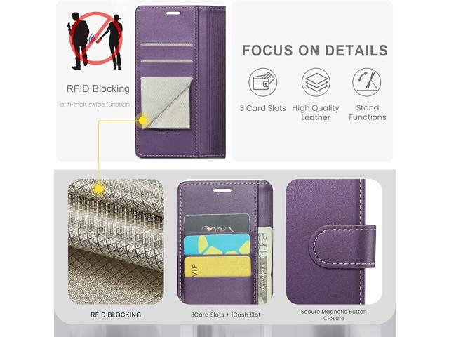 for Samsung Galaxy A25 5G Wallet Case with RFID Blocking Credit Card Holder, PU Leather Folio Flip Kickstand Protective Shockproof Cover Women Men...