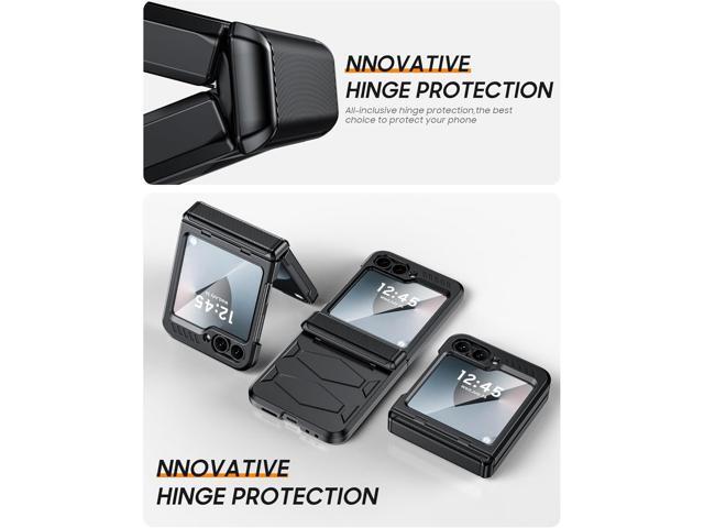 Vizvera for Samsung Galaxy Z Flip 6 Case with Hinge Protection, Built-in Screen Protector Shockproof All-Inclusive Phone Cover for Z Flip 6/Z Flip...