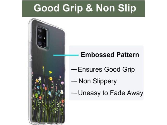 Unov Case Compatible with Galaxy A71 5G Clear with Design Soft TPU Shock Absorption Slim Embossed Pattern Protective Back Cover Galaxy A71 5G 6.7...