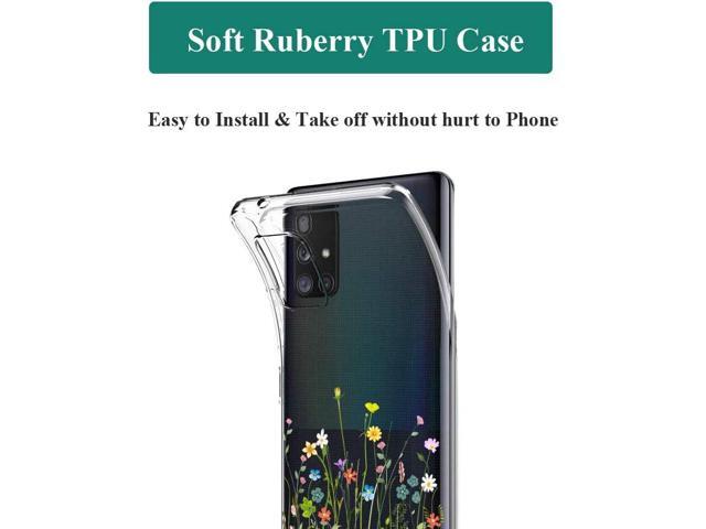 Unov Case Compatible with Galaxy A71 5G Clear with Design Soft TPU Shock Absorption Slim Embossed Pattern Protective Back Cover Galaxy A71 5G 6.7...