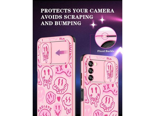 Goocrux for Samsung Galaxy A03S Case Face for Girls Women Kawaii Cute Girly Phone Cover Preppy Smile Unique Design Aesthetic with Slide Camera...
