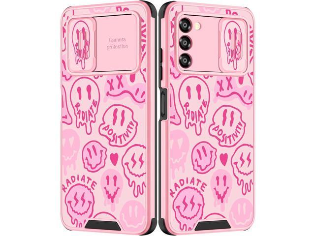 Goocrux for Samsung Galaxy A03S Case Face for Girls Women Kawaii Cute Girly Phone Cover Preppy Smile Unique Design Aesthetic with Slide Camera...