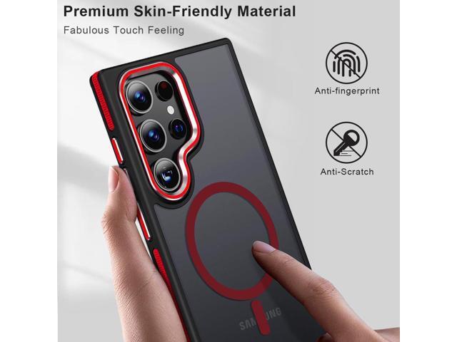 Case for Samsung Galaxy S22 Ultra Magnetic Compatible with Magsafe, Slim Translucent Cover [Shockproof Tested] Anti-Slip Soft TPU Edge Protective...