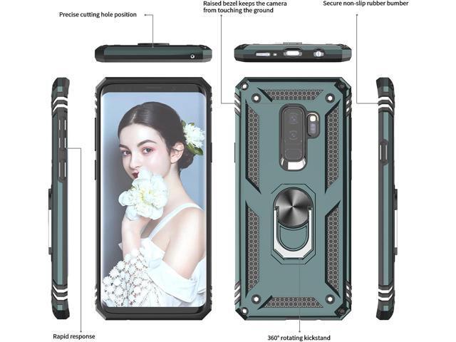 LeYi for Galaxy S9 Plus Phone Case, Samsung Galaxy S9 Plus Case with [2 Pack] 3D Curved Screen Protector for Men Women, [Military-Grade] Ring...
