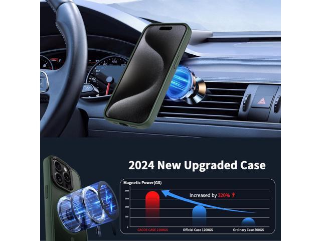 CACOE Magnetic Case for iPhone 15 Pro Max 2023 6.7 inch-Compatible with MagSafe & Magnetic Car Phone Mount,Anti-Fingerprint TPU Thin Phone Cases...