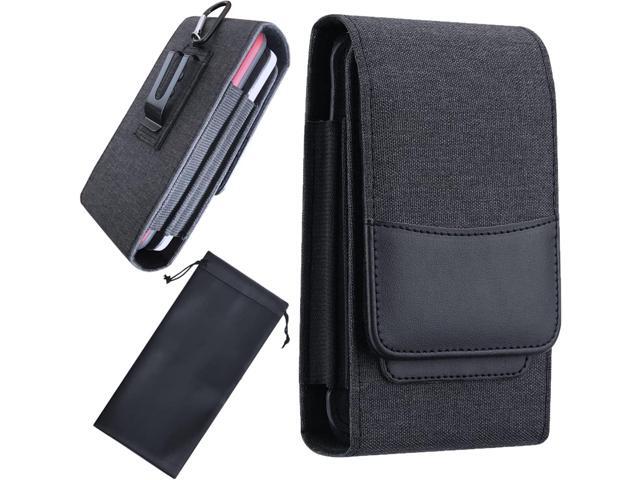 One Case Two Phones, Dual Phone Holster Pouch with Belt Clip, Hook and Loop Closure for iPhone 16 15 14 13 12 Pro Max, Moto G15,Edge 50,Galaxy Note...