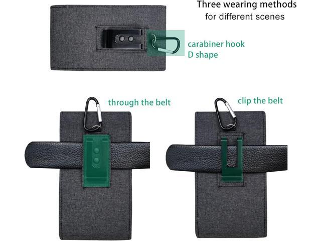 One Case Two Phones, Dual Phone Holster Pouch with Belt Clip, Hook and Loop Closure for iPhone 16 15 14 13 12 Pro Max, Moto G15,Edge 50,Galaxy Note...