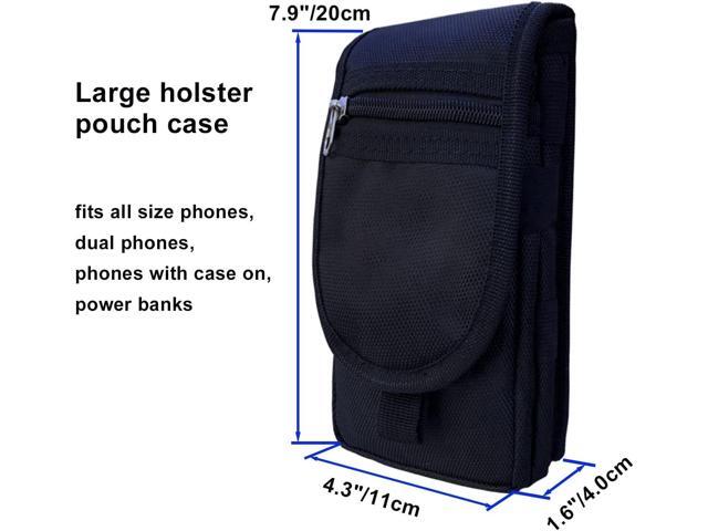 Dual Phone Case for Two Phones, Maezar Belt Clip Pouch Holder for Men, Tactical Cell Phone Holster with Belt Loop, Multi Tool Phone Case, Waist...