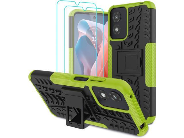 for Moto G Play 2024 Case with 2 Pack Screen Protector,Military Grade Shockproof, Heavy Duty Robust Bumper Cover with Kickstand for Motorola G Play...