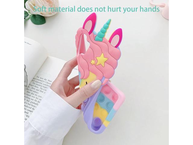nancheng for Samsung Galaxy A13 5G Phone Case with Strap Lanyard Cute Girls Woman Silicone Bubble Cartoon Push Pop Toys Funny Kawaii Stress Relief...