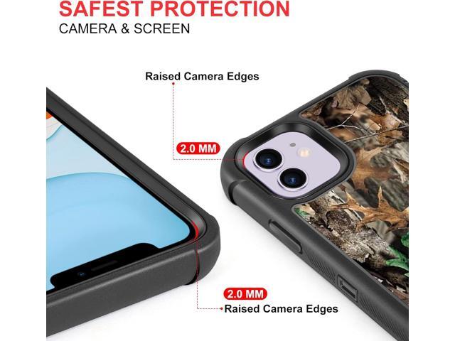Compatible with iPhone 11 Case Camo Leaf Design for Men Boys, 3-Layer Heavy Duty Rugged Shockproof Anti-Slip Hard Plastic Bumper +Soft Silicone...