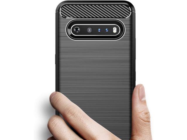 Osophter for LG V60 ThinQ Case,LG V60 Case Shock-Absorption Flexible TPU Rubber Full-Body Protective Phone Cover for LG V60 ThinQ(Black)