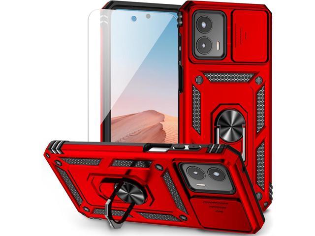 for Moto G 5G 2023 Case with Slide Camera Cover HD Screen Protector [Military Grade 16ft. Drop Tested] Magnetic Ring Holder Kickstand Protective...