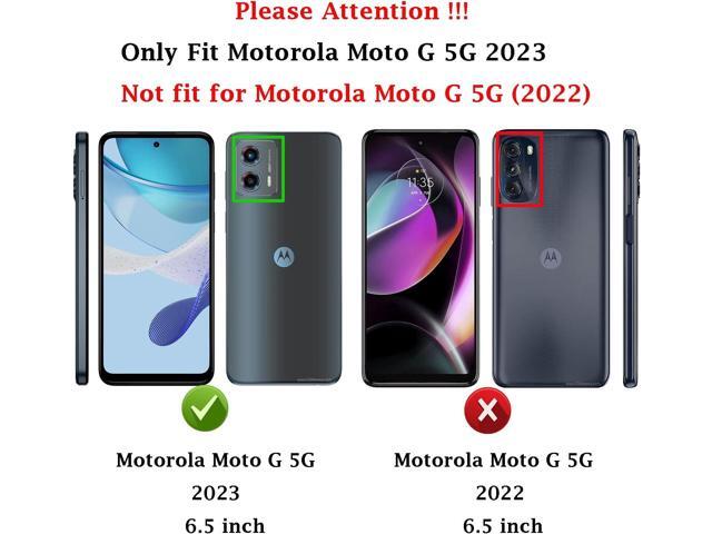 for Moto G 5G 2023 Case with Slide Camera Cover HD Screen Protector [Military Grade 16ft. Drop Tested] Magnetic Ring Holder Kickstand Protective...