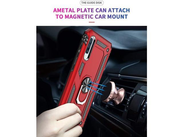 Military Grade Drop Impact for Samsung Galaxy A50 Case 360 Metal Rotating Ring Kickstand Holder Magnetic Car Mount Armor Heavy Duty Shockproof Case...