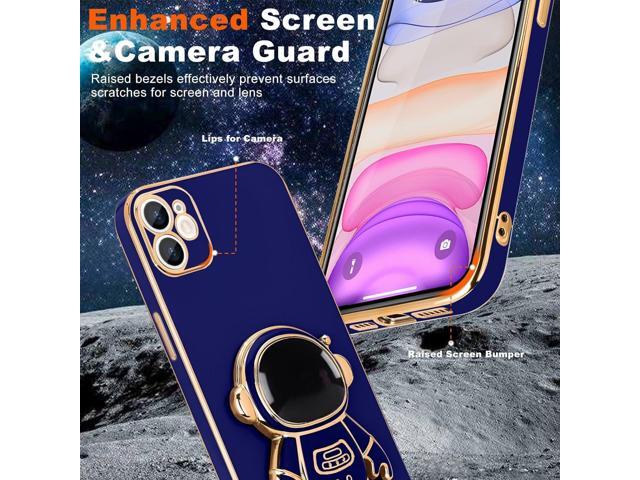 Compatible with iPhone 11 Case Cute 3D Astronaut Stand Design Camera Protection Shockproof Soft Back Cover for Apple iPhone 11 Phone Case Royal Blue