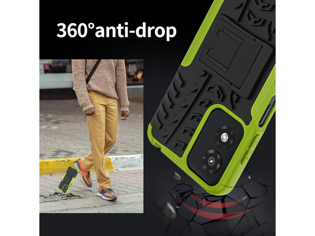 for Moto G Play 2024 Case with 2 Pack Screen Protector,Military Grade Shockproof, Heavy Duty Robust Bumper Cover with Kickstand for Motorola G Play...