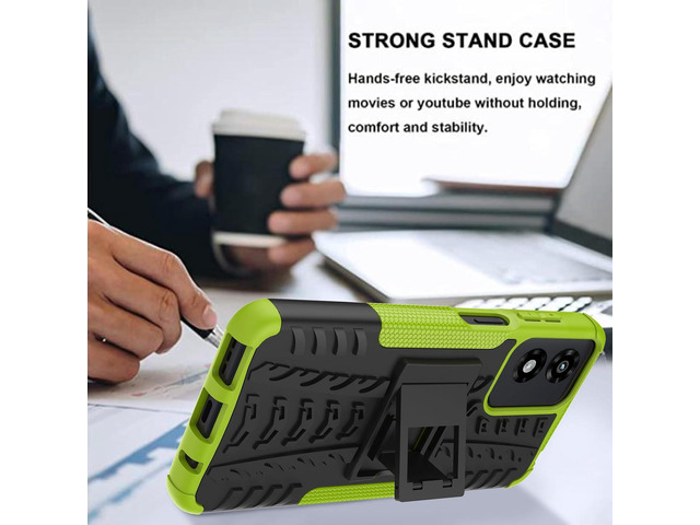 for Moto G Play 2024 Case with 2 Pack Screen Protector,Military Grade Shockproof, Heavy Duty Robust Bumper Cover with Kickstand for Motorola G Play...