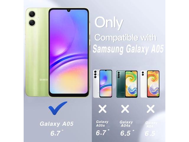 for Galaxy A05 Case with Explosion-Proof Film[2 Pack],3 in 1 Shockproof TPU Hard PC Bumper Drop-Proof Shell for Samsung Galaxy A05 Lihgt Gray/Pink