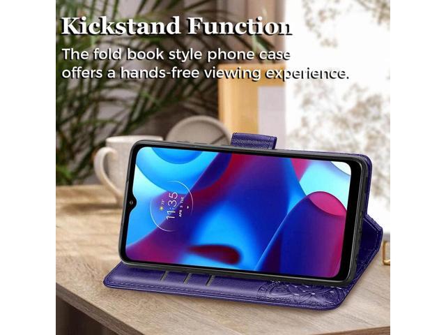 for Motorola Moto G Pure Phone Case Wallet,Women Butterfly Embossed PU Leather Protective Case with Kickstand Card Holder Slots Wrist Strap Flip...