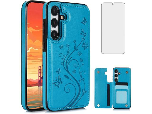 Phone Case for Samsung Galaxy S24 Plus S24+ 5G with Tempered Glass Screen Protector Card Holder Wallet Cover Stand Flip Leather Cell Accessories...