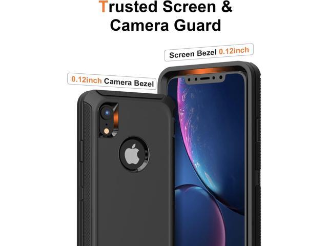 Designed for iPhone XR Case [3 in 1 Full Body Protection] Belt-Clip Kickstand Holster with 2 Screen Protector, Rugged Heavy Duty Military Grade...